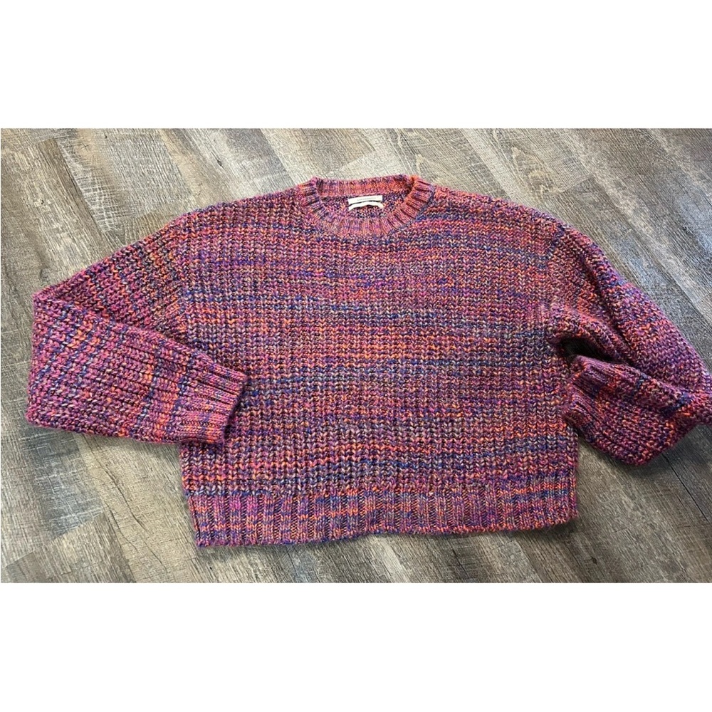 Anthropologie Pink and Purple Knit Sweater